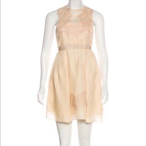 Carven Lace Accented Silk Dress
